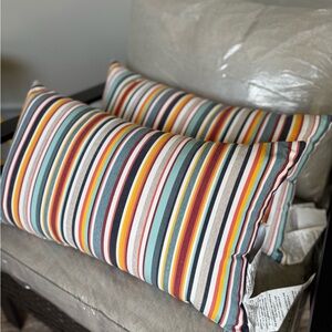 New Colorful Striped Throw Pillows